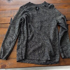 Jones New York Black and Gold Crew Neck Holiday Sweater